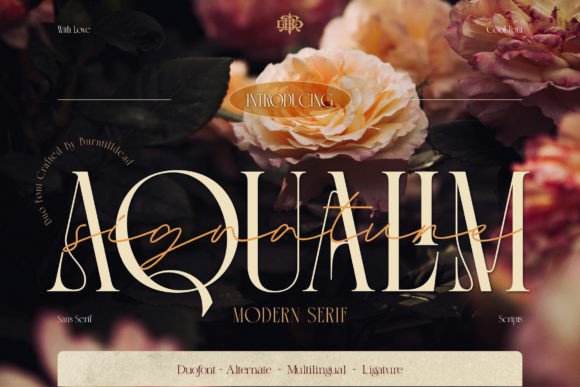 Aqualim Signature: Where Classic Serif Meets Modern Script